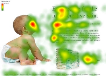 Baby gazing at product description.