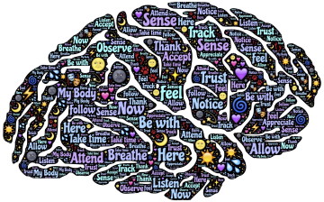 Brain with cognitive functions written on it.