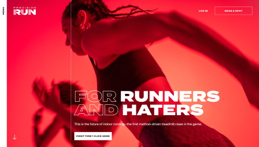 Website example screenshot: Lady running